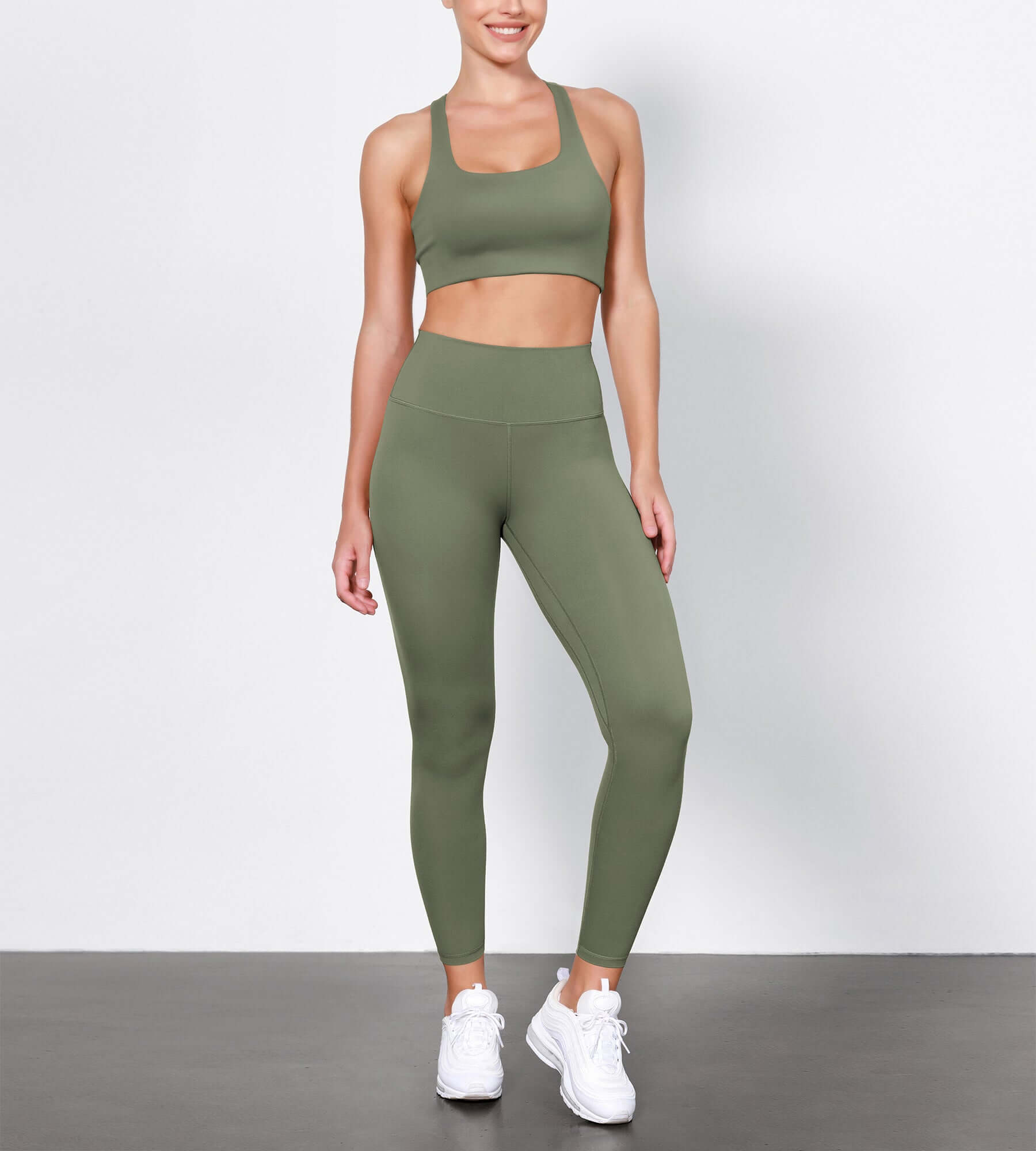 ODLIFT 25" High Waist Compression Yoga Leggings Dark Olive - ododos
