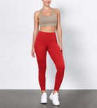 ODLIFT 25" High Waist Compression Yoga Leggings Red - ododos