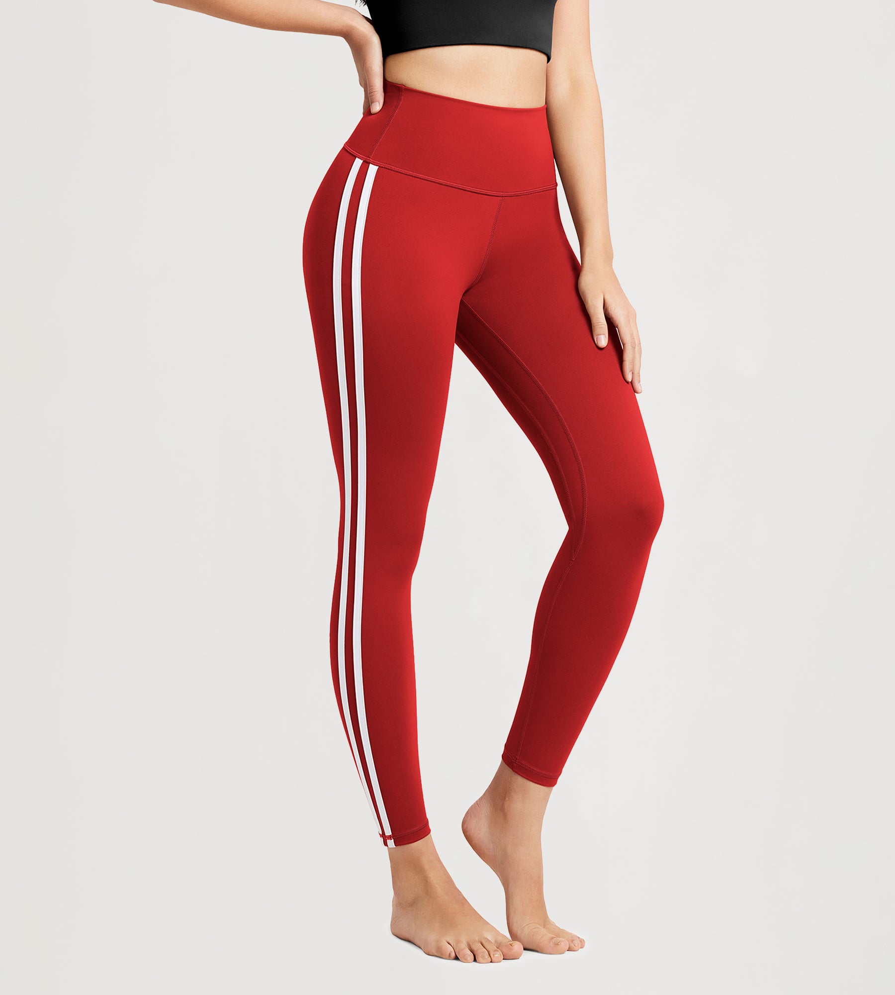 ODODOS ODLIFT 25" High Waist Workout Yoga Pants Leggings with Inner Pocket Red - ododos