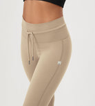 25” High Waist Workout Yoga Pants with Drawstring Tie - ododos