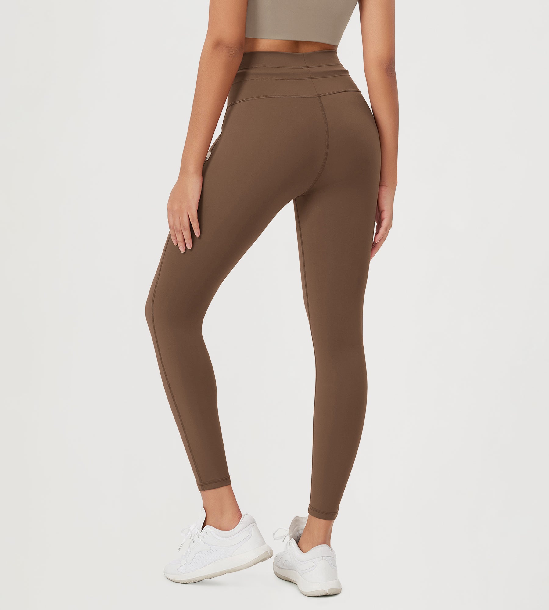 25” High Waist Workout Yoga Pants with Drawstring Tie - ododos
