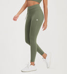 25” High Waist Workout Yoga Pants with Drawstring Tie - ododos