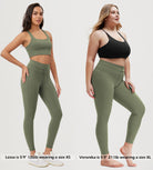 25” High Waist Workout Yoga Pants with Drawstring Tie - ododos