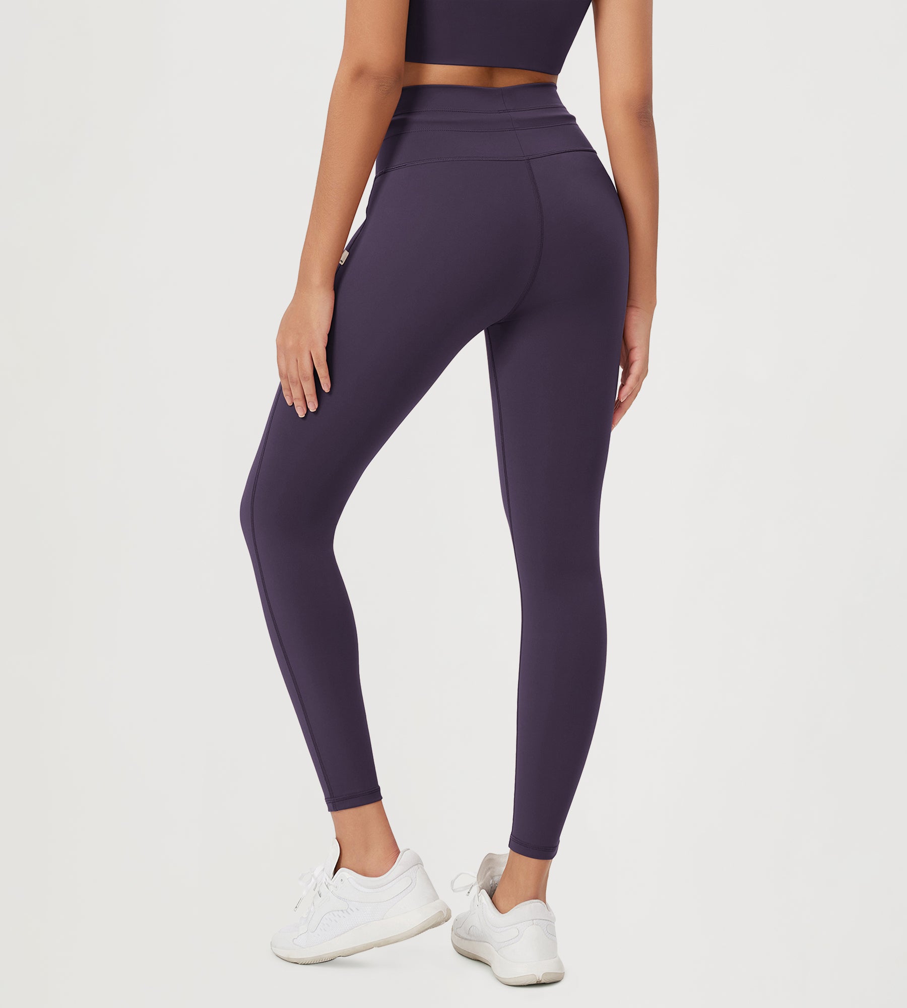 25” High Waist Workout Yoga Pants with Drawstring Tie - ododos