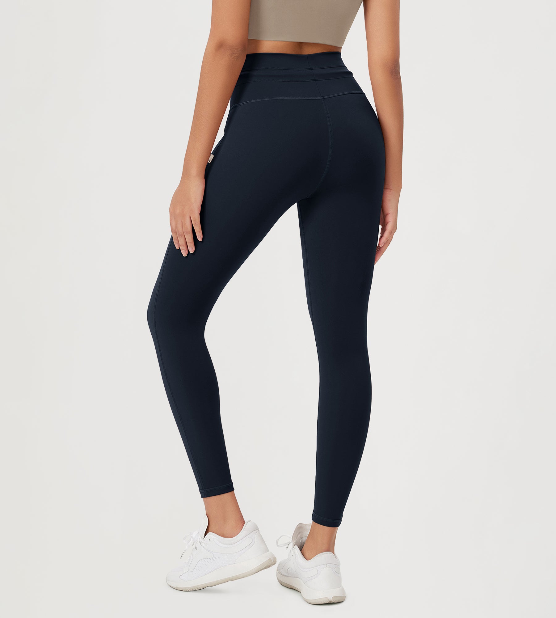 25” High Waist Workout Yoga Pants with Drawstring Tie - ododos