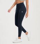 25” High Waist Workout Yoga Pants with Drawstring Tie - ododos