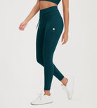 25” High Waist Workout Yoga Pants with Drawstring Tie - ododos