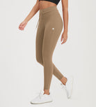 25” High Waist Workout Yoga Pants with Drawstring Tie - ododos
