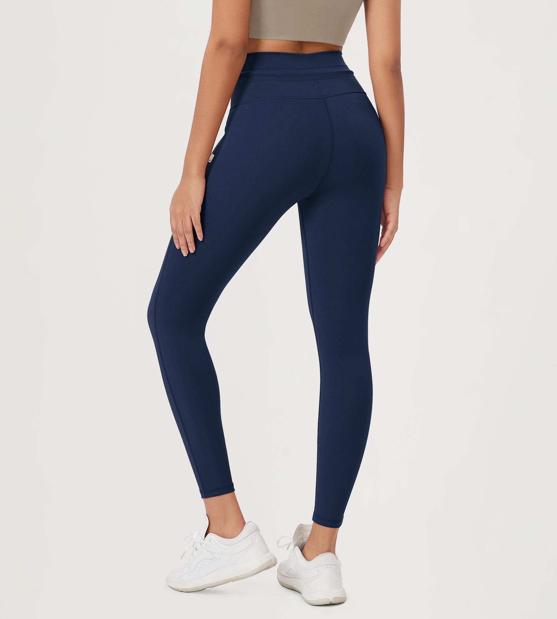 25” High Waist Workout Yoga Pants with Drawstring Tie - ododos