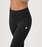 25” High Waist Workout Yoga Pants with Drawstring Tie - ododos
