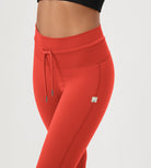 25” High Waist Workout Yoga Pants with Drawstring Tie - ododos