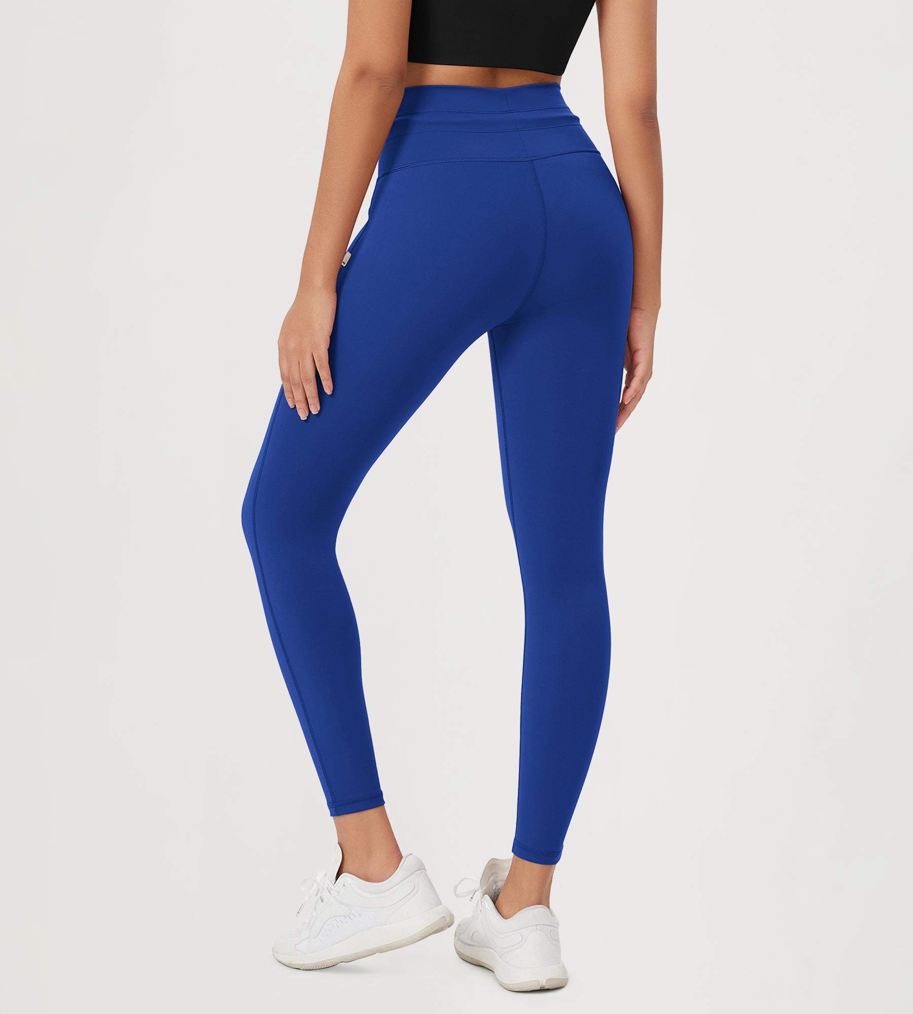 25” High Waist Workout Yoga Pants with Drawstring Tie - ododos
