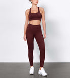 ODLIFT 28" High Waist Compression Yoga Leggings Burgundy - ododos