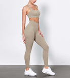 ODLIFT 28" High Waist Compression Yoga Leggings Shaker Beige - ododos