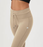 28" High Waist Workout Yoga Pants with Drawstring Tie - ododos