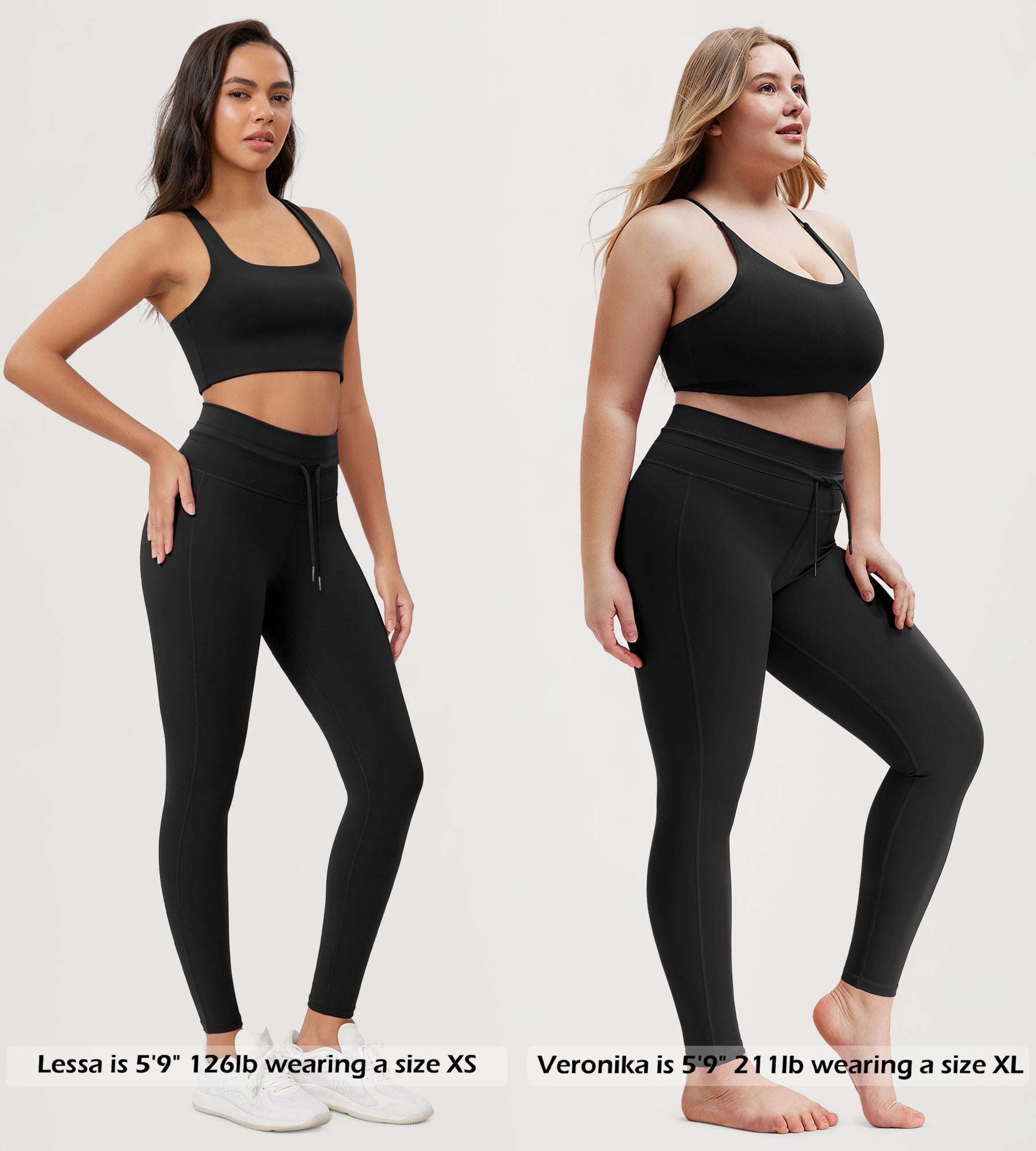 28" High Waist Workout Yoga Pants with Drawstring Tie - ododos