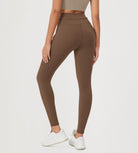 28" High Waist Workout Yoga Pants with Drawstring Tie - ododos