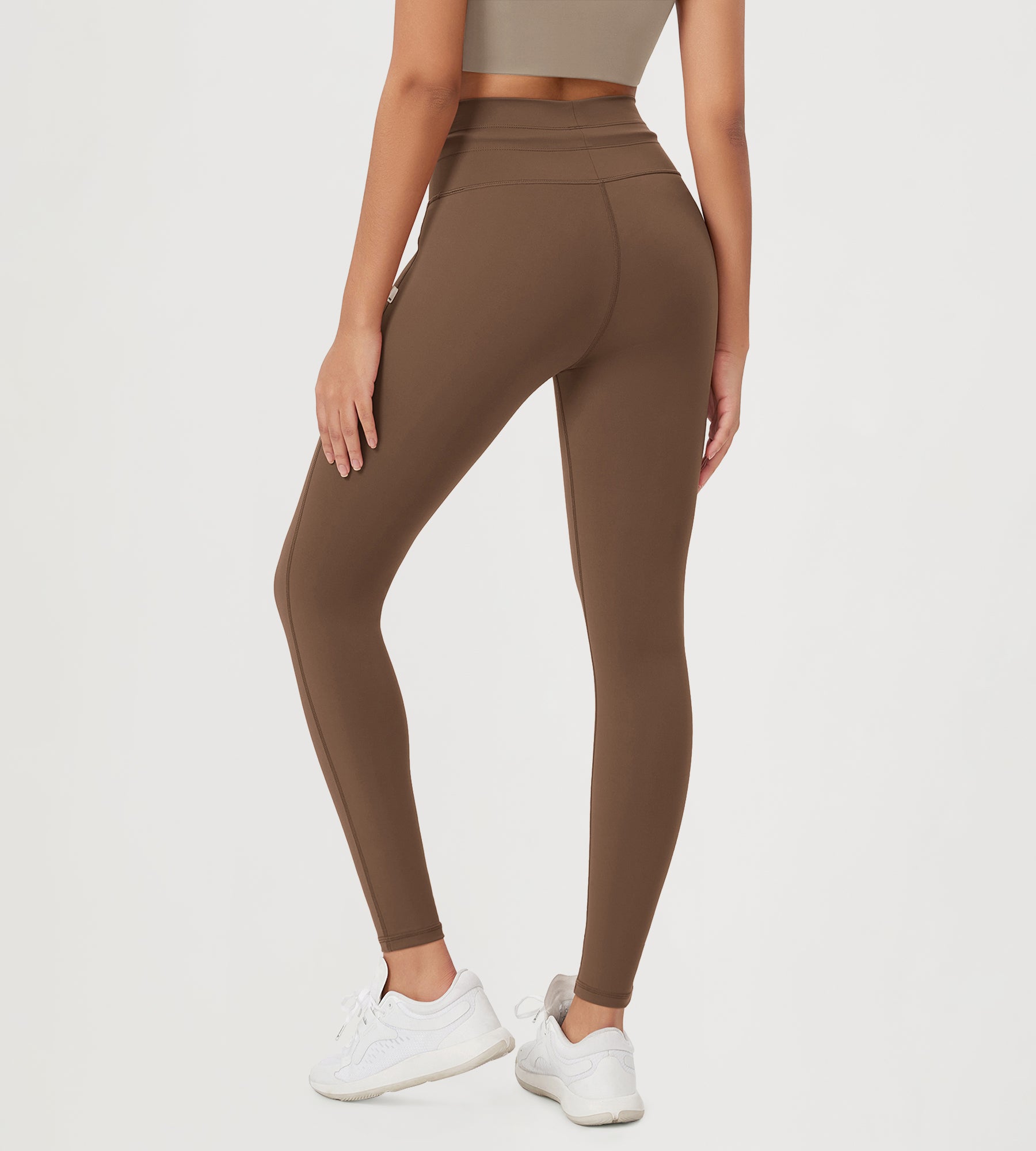 28" High Waist Workout Yoga Pants with Drawstring Tie - ododos