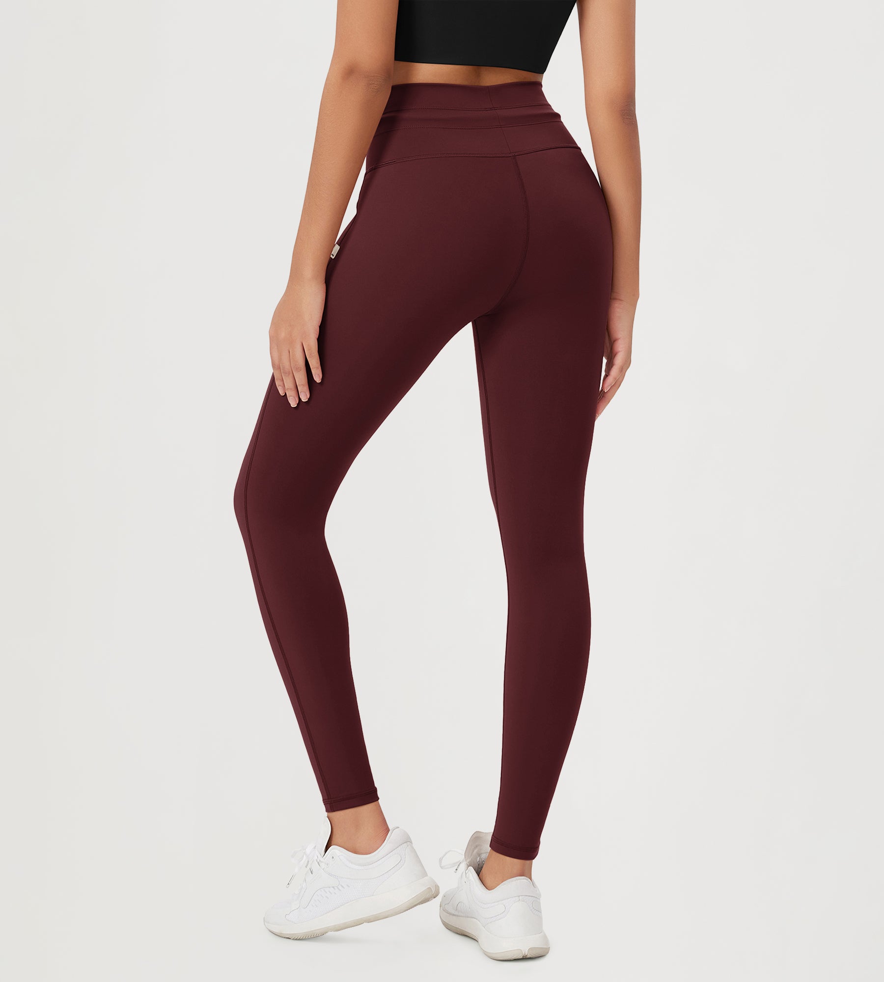 28" High Waist Workout Yoga Pants with Drawstring Tie - ododos