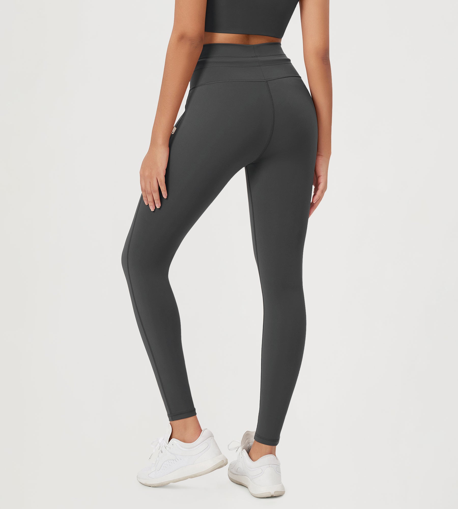 28" High Waist Workout Yoga Pants with Drawstring Tie - ododos