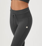 28" High Waist Workout Yoga Pants with Drawstring Tie - ododos