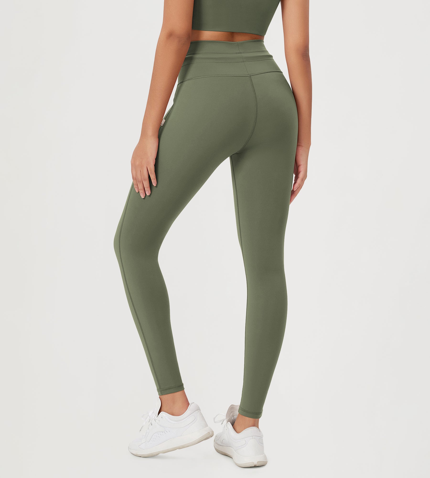 28" High Waist Workout Yoga Pants with Drawstring Tie - ododos