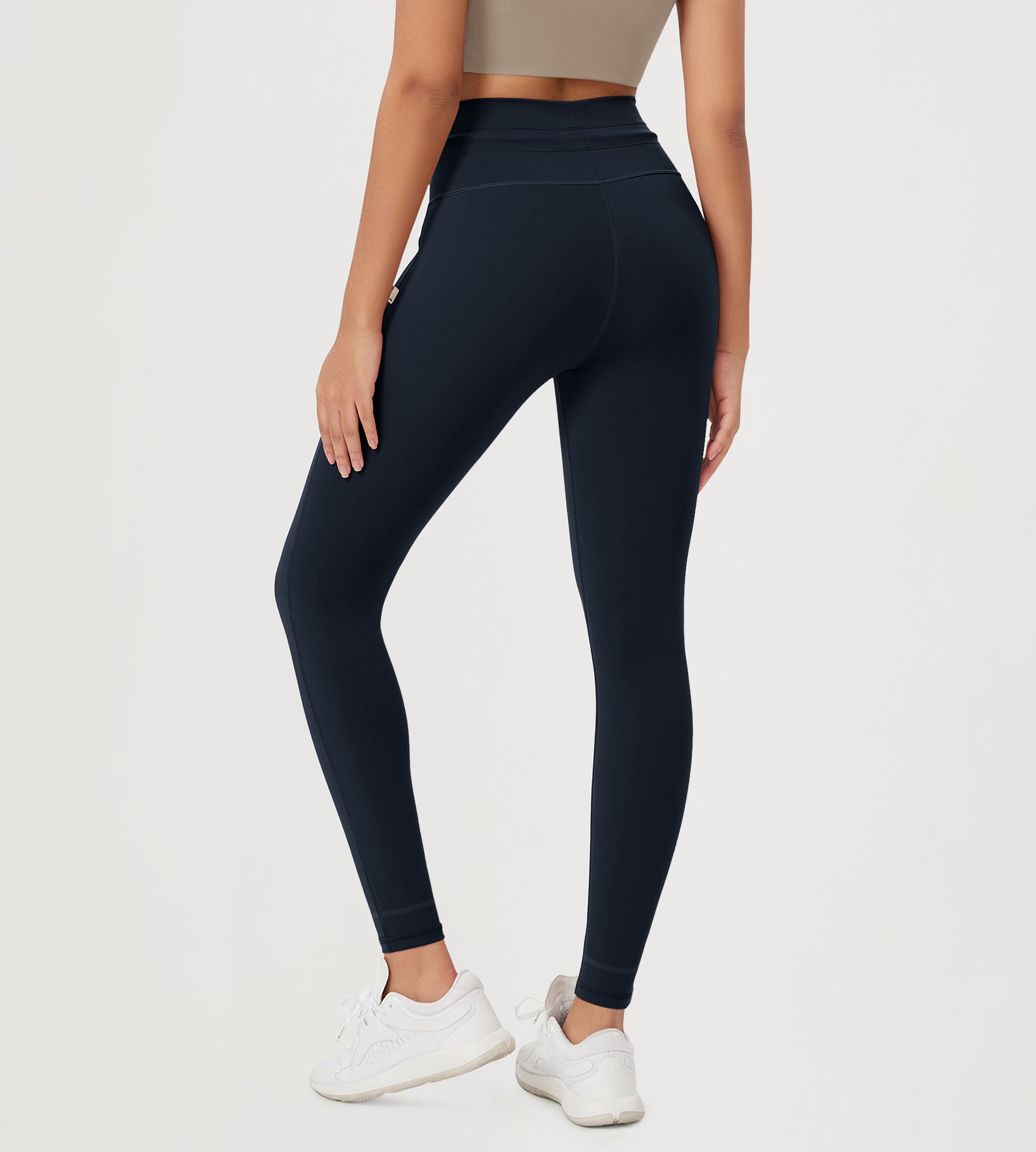28" High Waist Workout Yoga Pants with Drawstring Tie - ododos