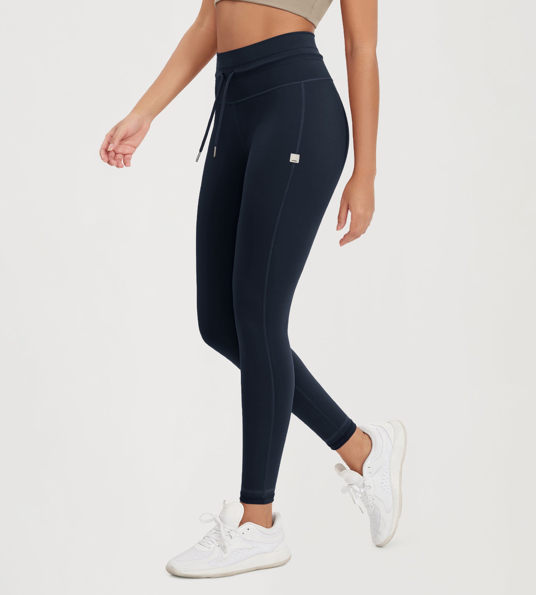 28" High Waist Workout Yoga Pants with Drawstring Tie - ododos