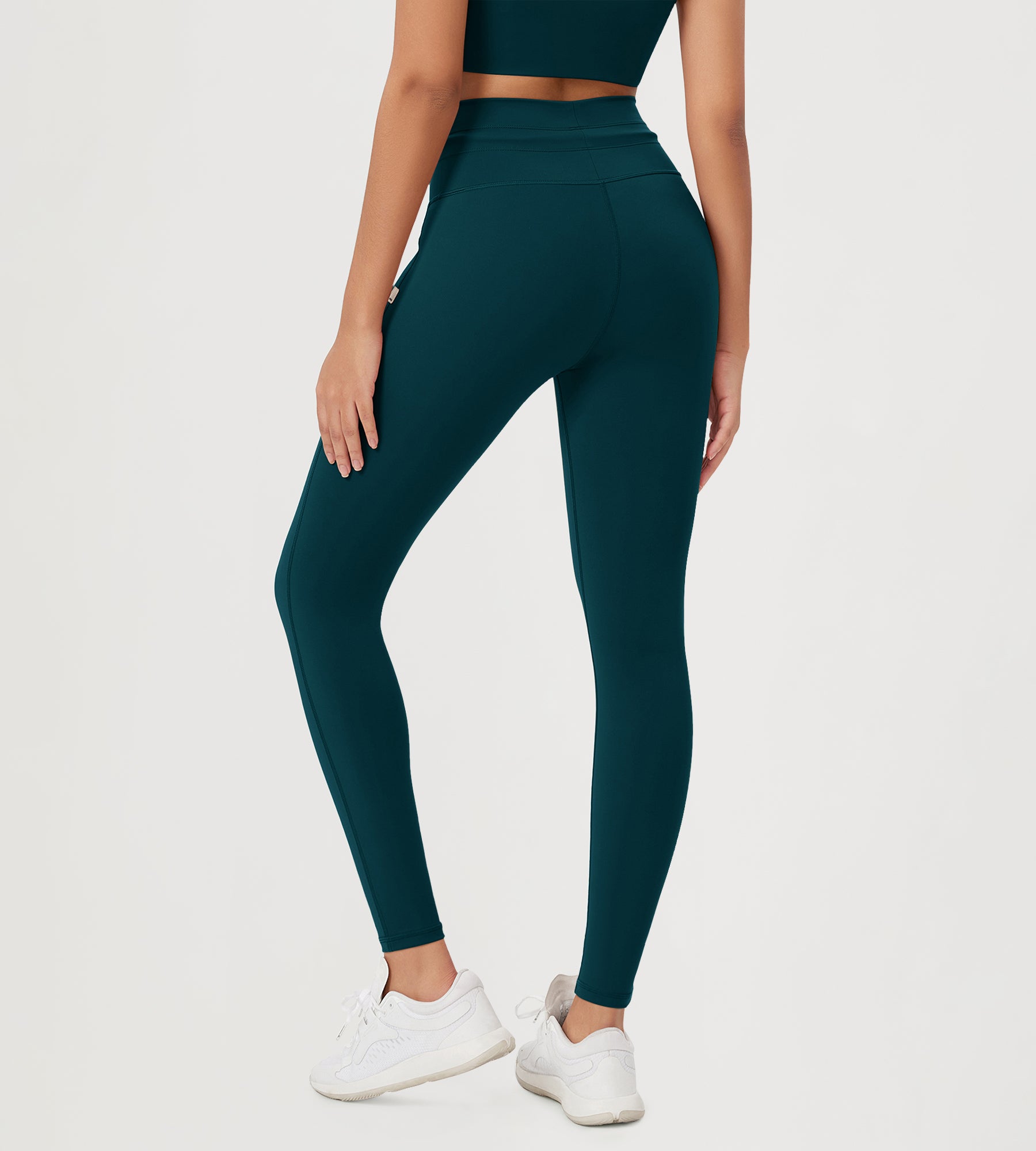28" High Waist Workout Yoga Pants with Drawstring Tie - ododos
