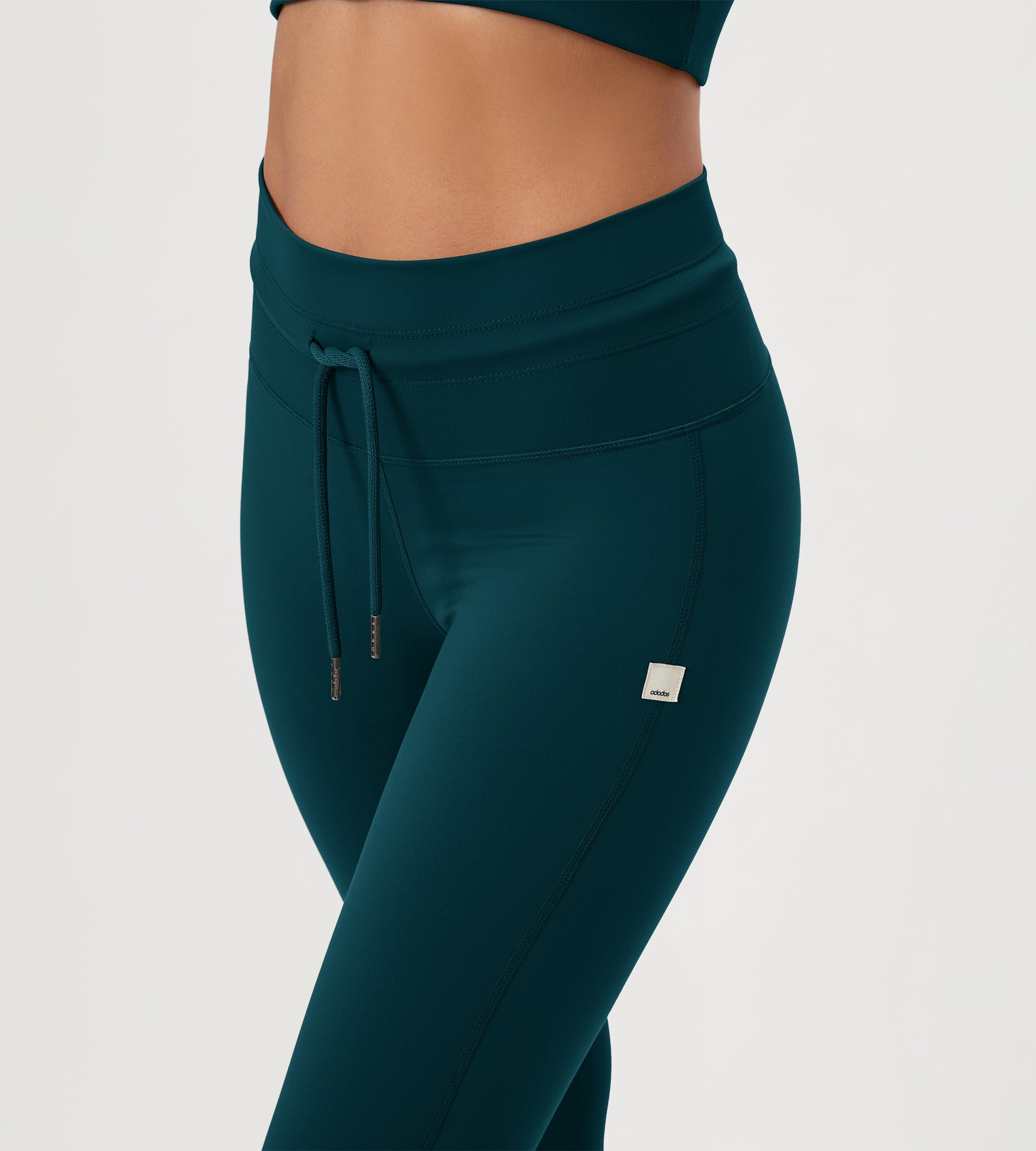 28" High Waist Workout Yoga Pants with Drawstring Tie - ododos