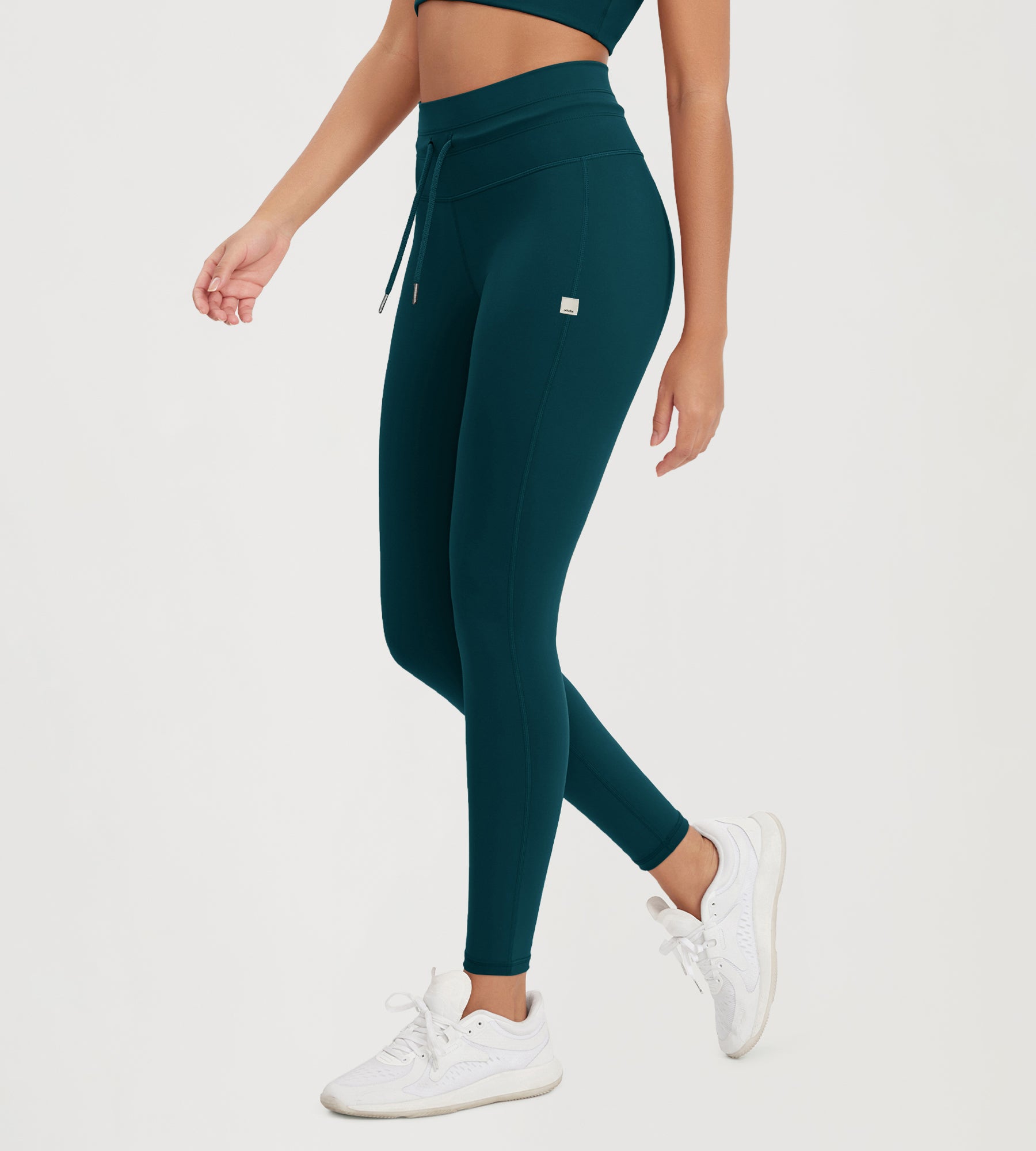 28" High Waist Workout Yoga Pants with Drawstring Tie - ododos