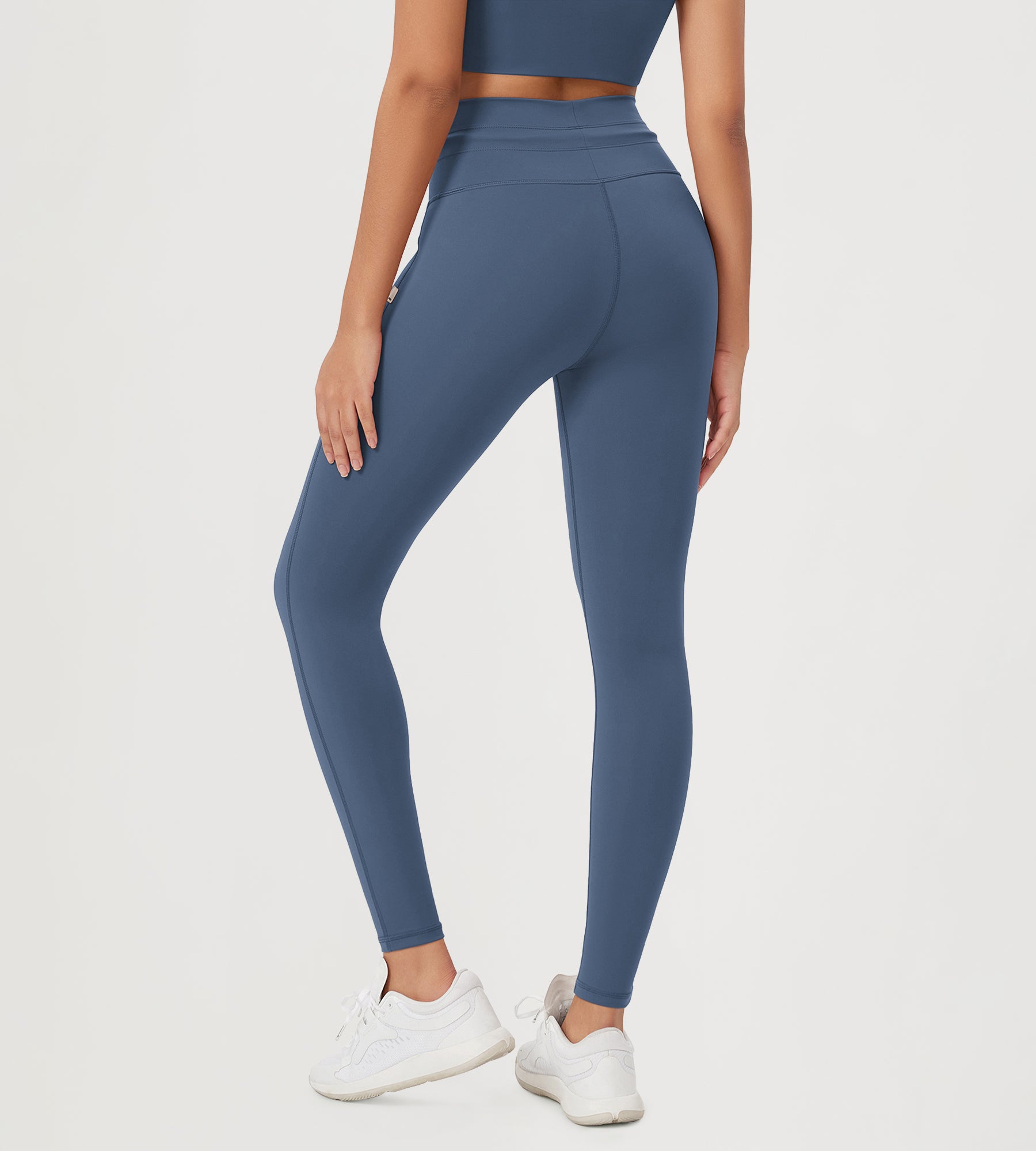 28" High Waist Workout Yoga Pants with Drawstring Tie - ododos