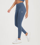 28" High Waist Workout Yoga Pants with Drawstring Tie - ododos