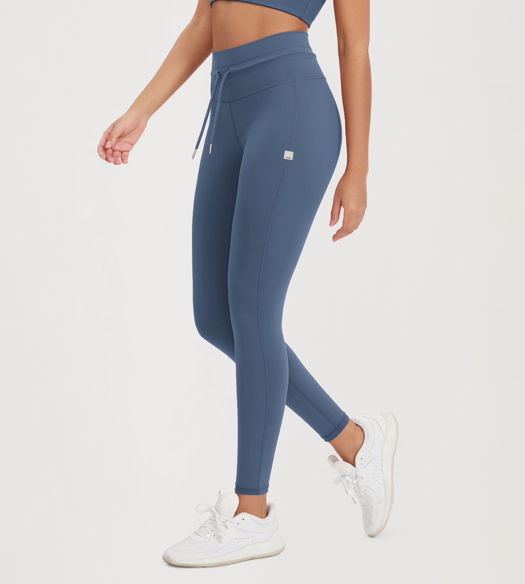 28" High Waist Workout Yoga Pants with Drawstring Tie - ododos
