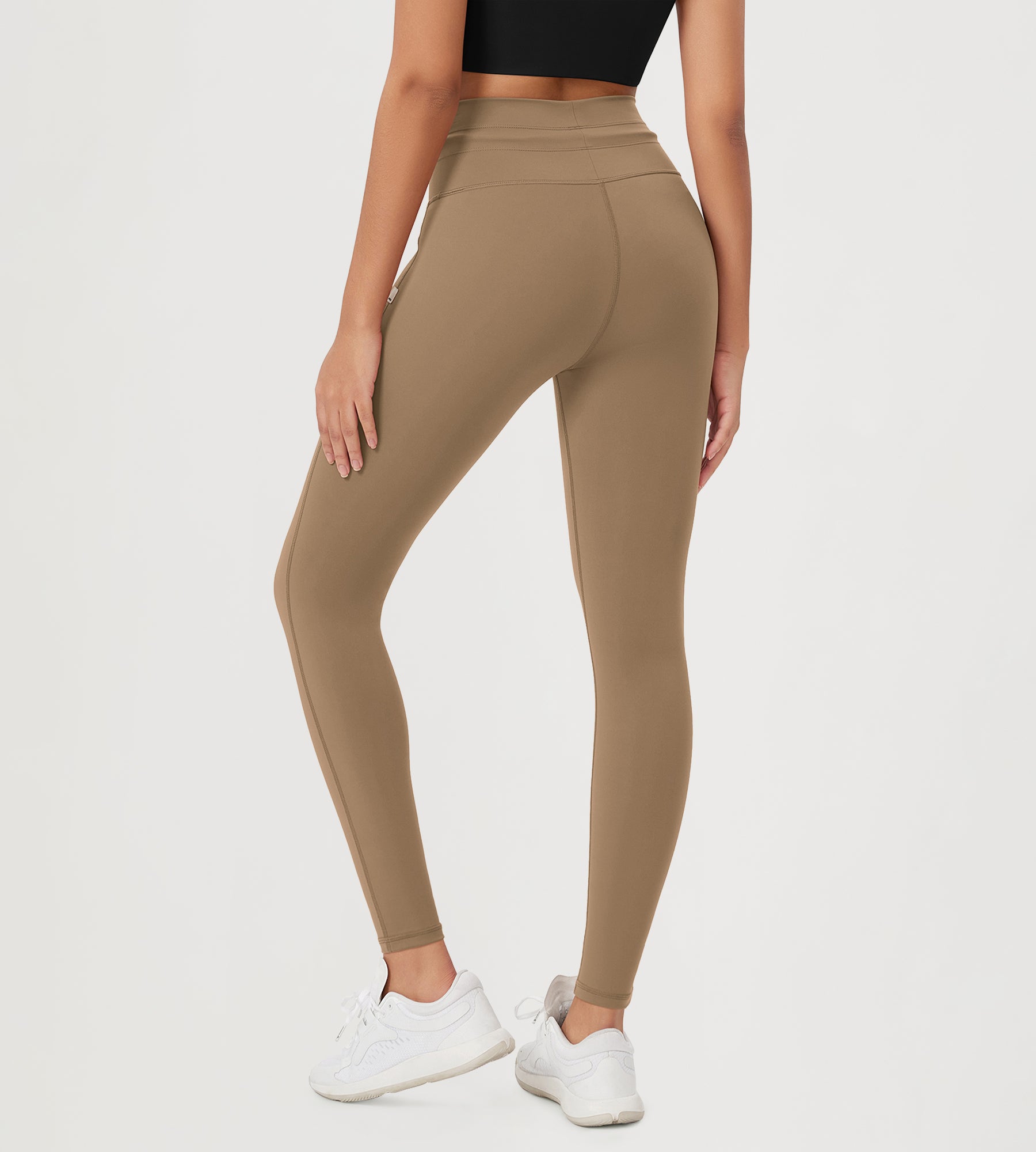 28" High Waist Workout Yoga Pants with Drawstring Tie - ododos