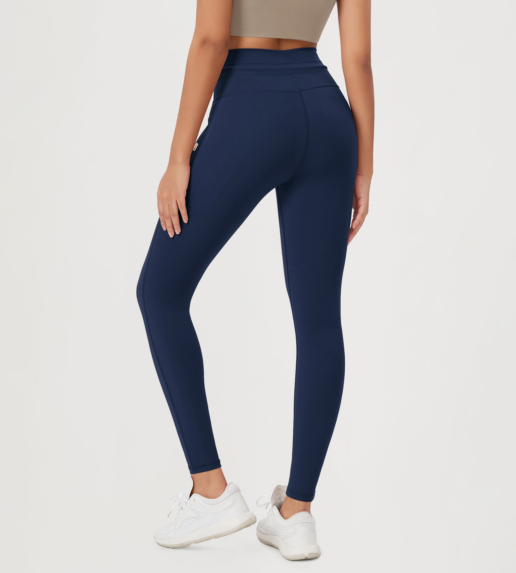 28" High Waist Workout Yoga Pants with Drawstring Tie - ododos