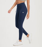 28" High Waist Workout Yoga Pants with Drawstring Tie - ododos