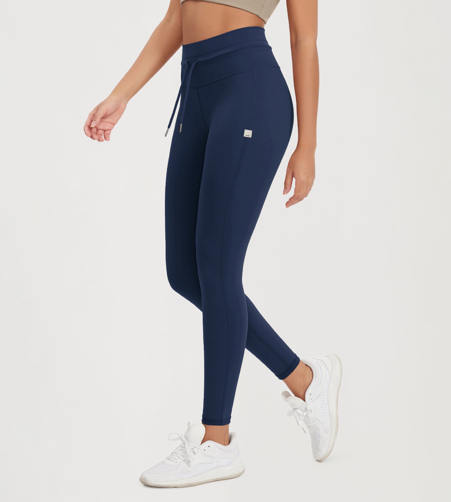 28" High Waist Workout Yoga Pants with Drawstring Tie - ododos