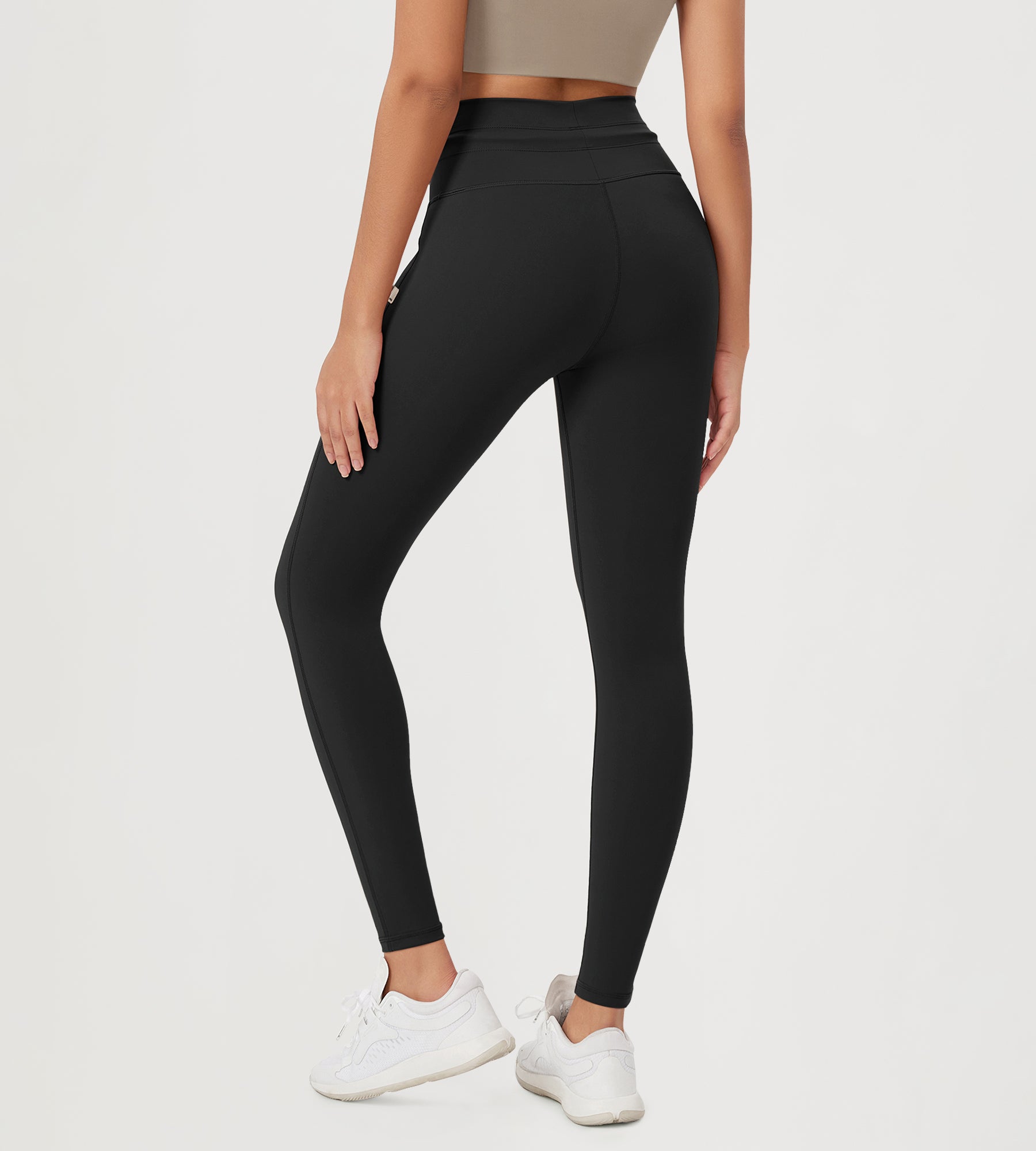28" High Waist Workout Yoga Pants with Drawstring Tie - ododos