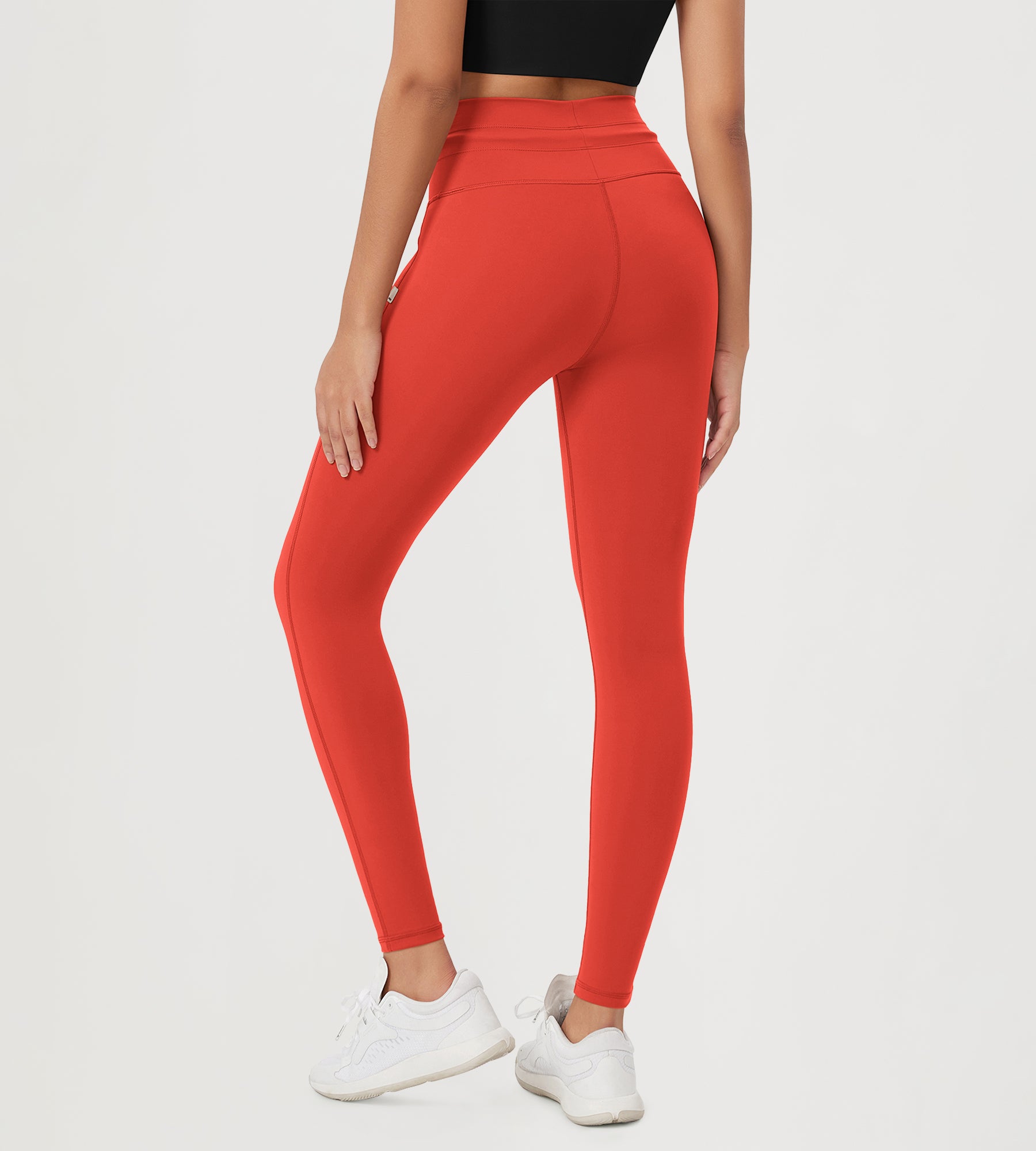 28" High Waist Workout Yoga Pants with Drawstring Tie - ododos