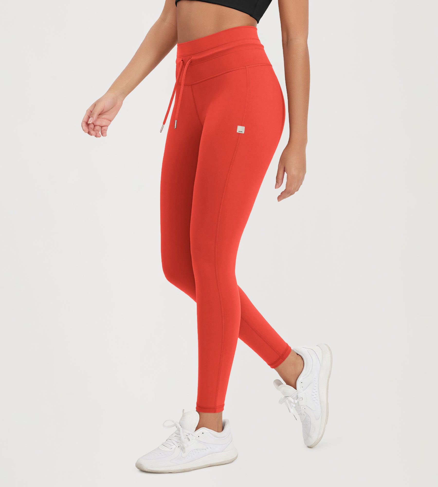 28" High Waist Workout Yoga Pants with Drawstring Tie - ododos