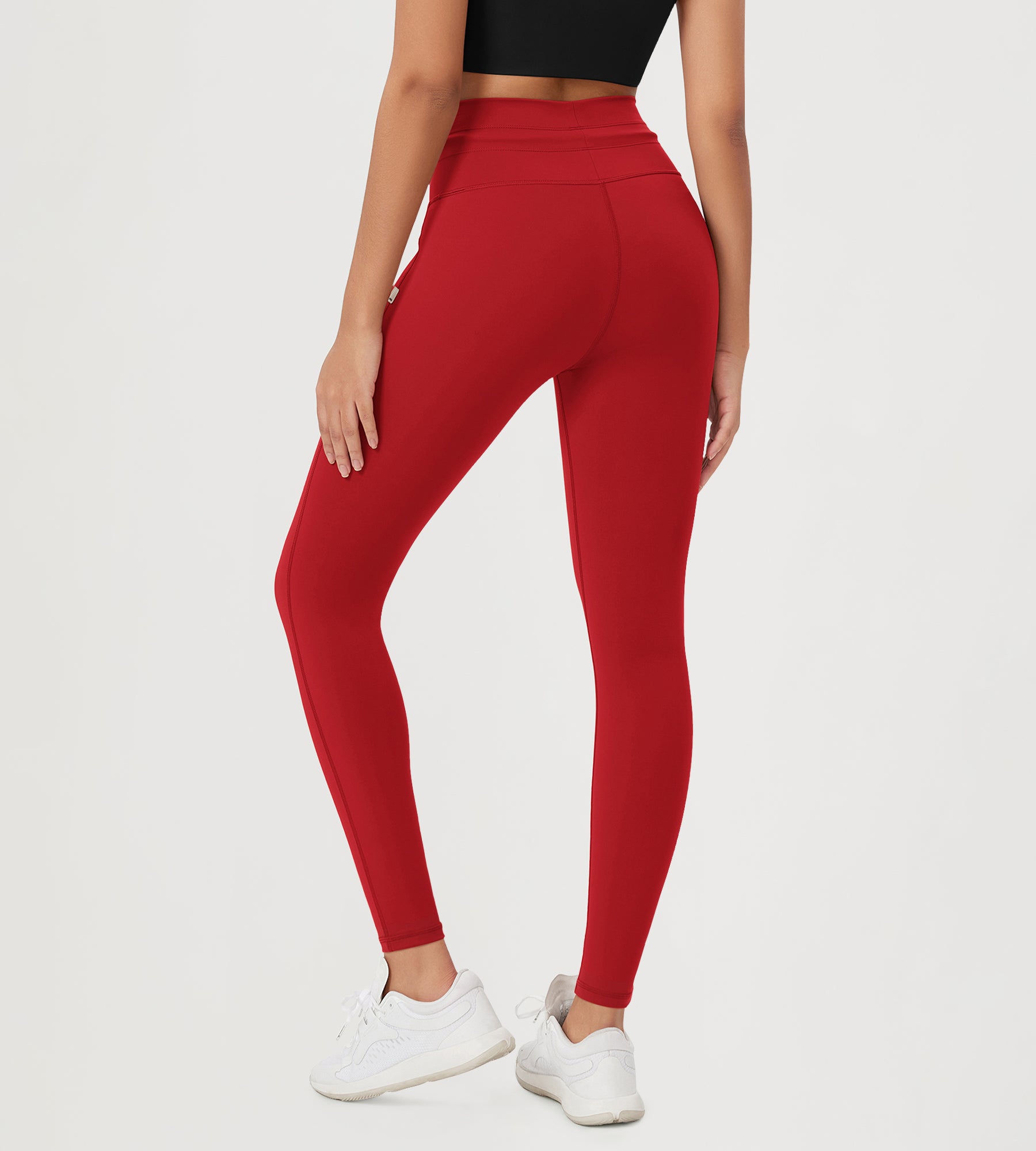 28" High Waist Workout Yoga Pants with Drawstring Tie - ododos