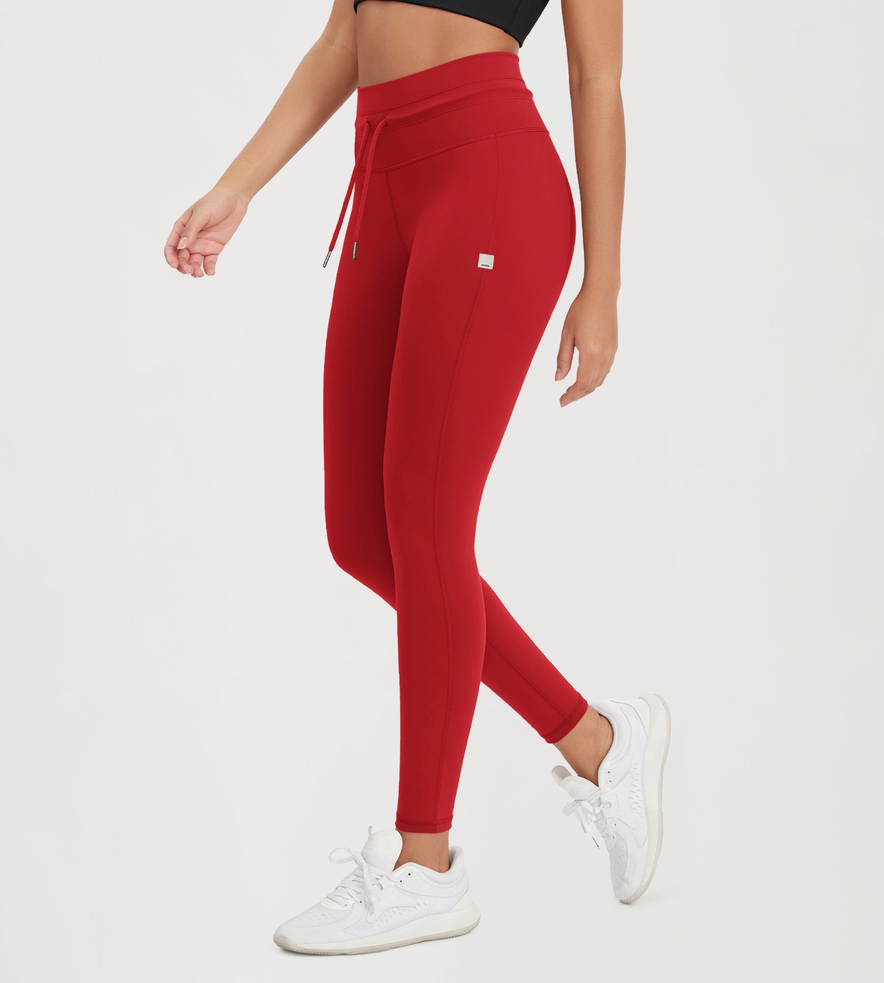 28" High Waist Workout Yoga Pants with Drawstring Tie - ododos