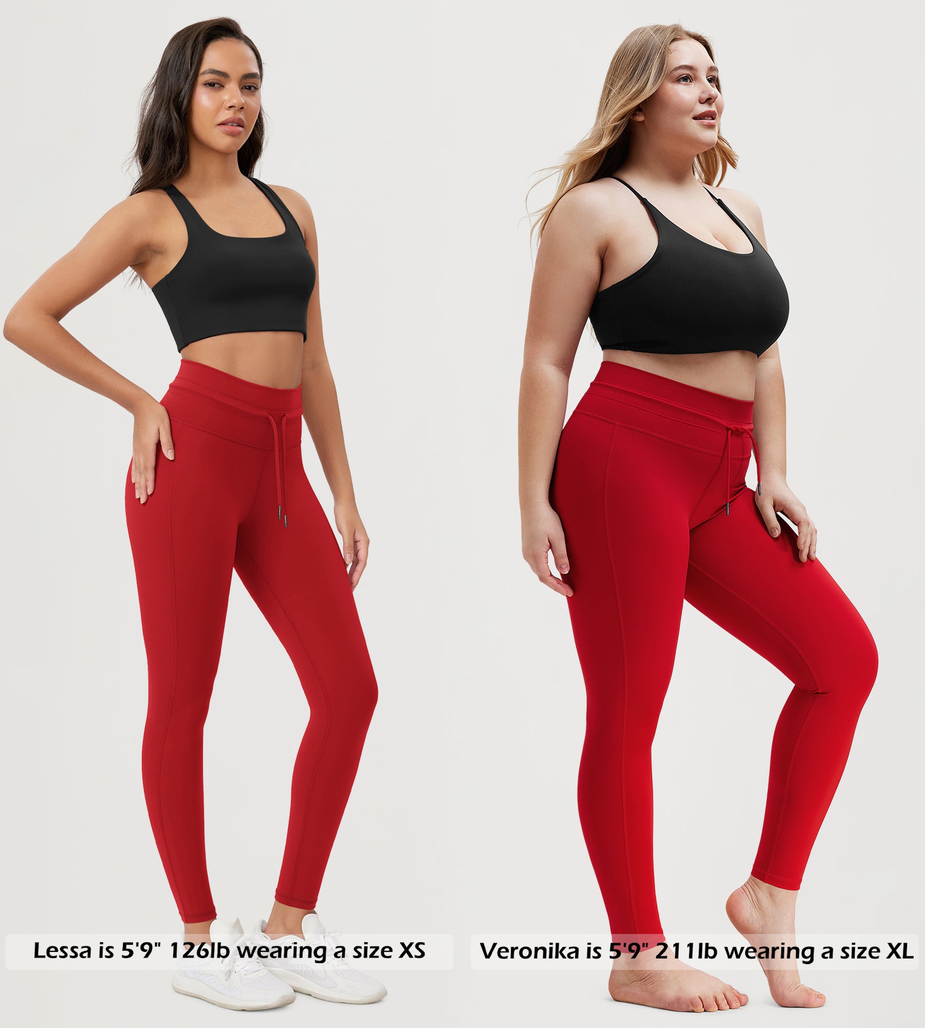 28" High Waist Workout Yoga Pants with Drawstring Tie - ododos