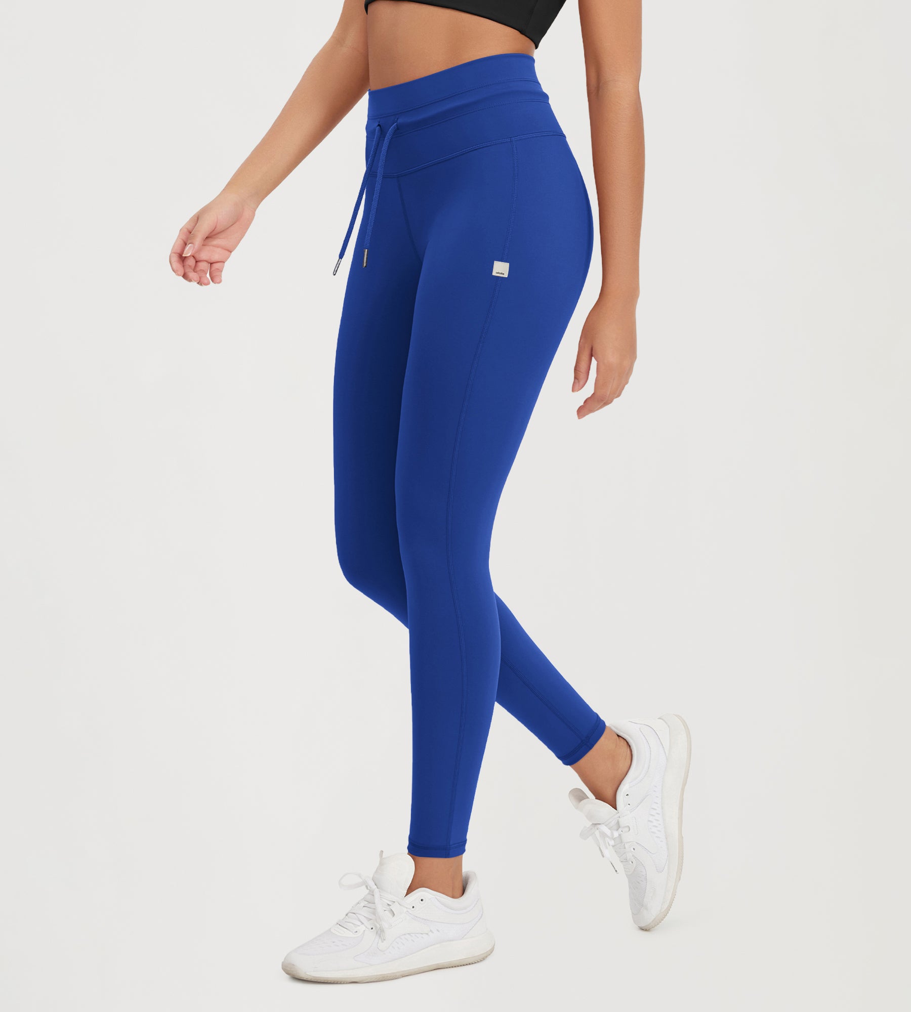 28" High Waist Workout Yoga Pants with Drawstring Tie - ododos