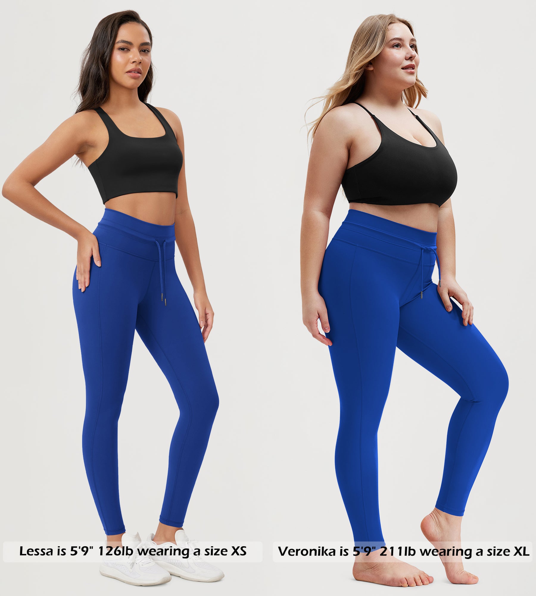 28" High Waist Workout Yoga Pants with Drawstring Tie - ododos
