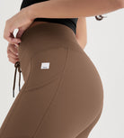 25" High Waist Workout Yoga Pants Leggings With Drawstring Pockets - ododos