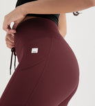 25" High Waist Workout Yoga Pants Leggings With Drawstring Pockets - ododos
