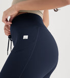 25" High Waist Workout Yoga Pants Leggings With Drawstring Pockets - ododos