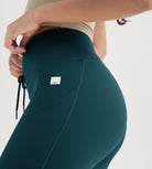25" High Waist Workout Yoga Pants Leggings With Drawstring Pockets - ododos